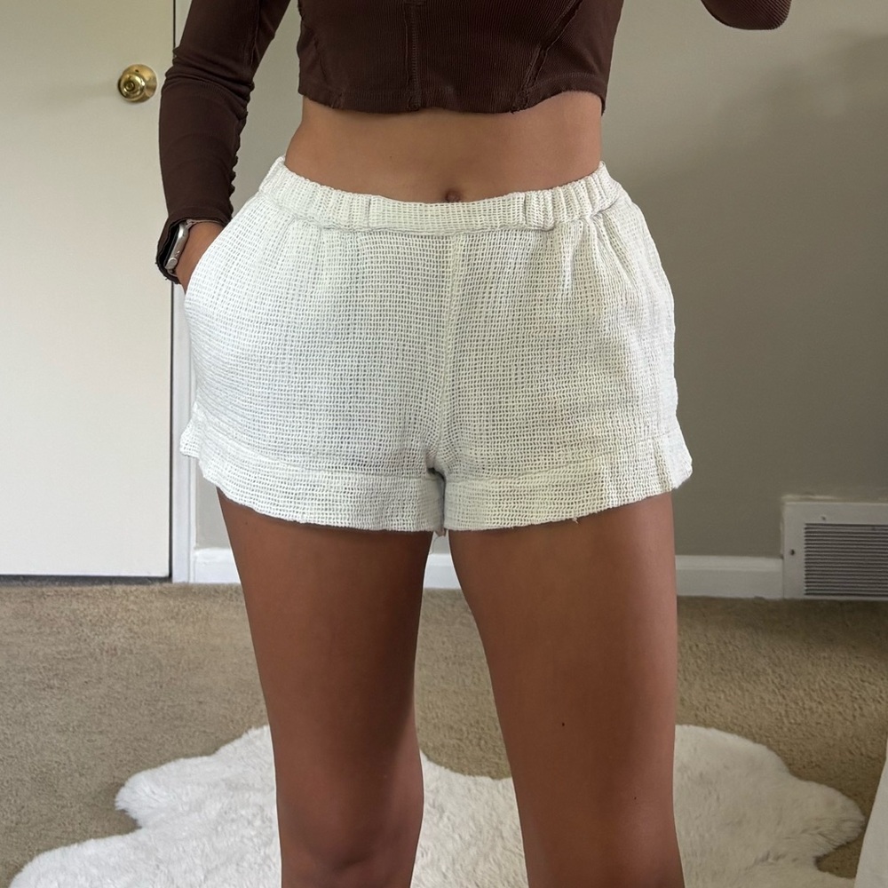 Urban Outfitters Cream Knit Shorts